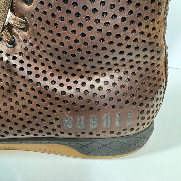 Nobull Brown Leather Perforated Athletic Shoes Trainer Ankle Boots Sneakers 10.5 - Picture 2 of 12